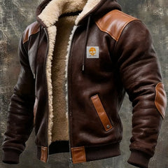 Men's Structured Jacket with Refined Details - Modern Tailored Fit - Brown