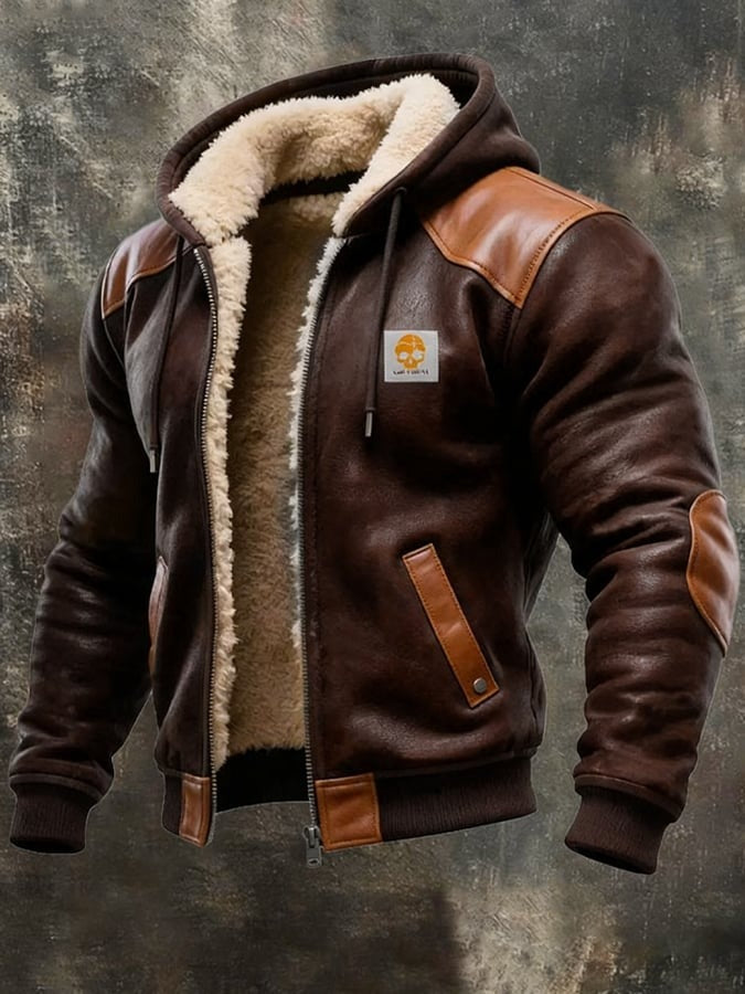 Men's Structured Jacket with Refined Details - Modern Tailored Fit - Brown