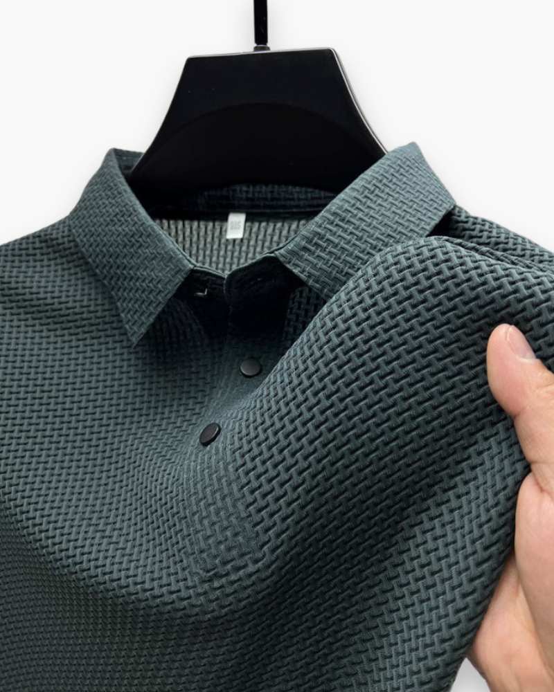 Men's Structured Polo Shirt - Casual Summer Style - Dark Green