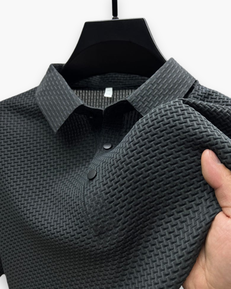 Men's Structured Polo Shirt - Casual Summer Style - Grey