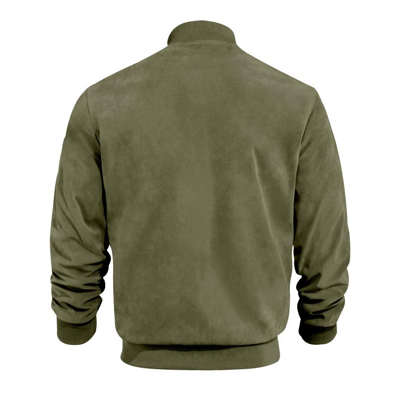 Men's Suede Bomber Jacket | Minimalist | Autumn