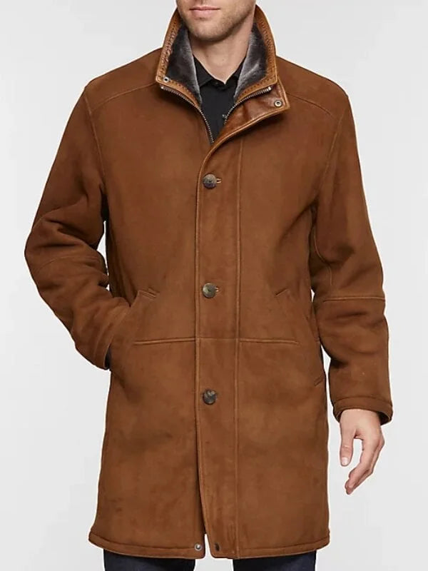 Men's Suede Jacket Waterproof - Three-Quarter Length | Autumn