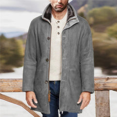 Men's Suede Jacket Waterproof - Three-Quarter Length | Autumn - Grey