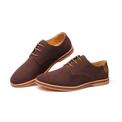 Men's Suede Lace-Up Shoes - Classic Oxford Style | Autumn - Brown