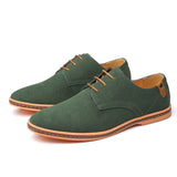 Men's Suede Lace-Up Shoes - Classic Oxford Style | Autumn - Green