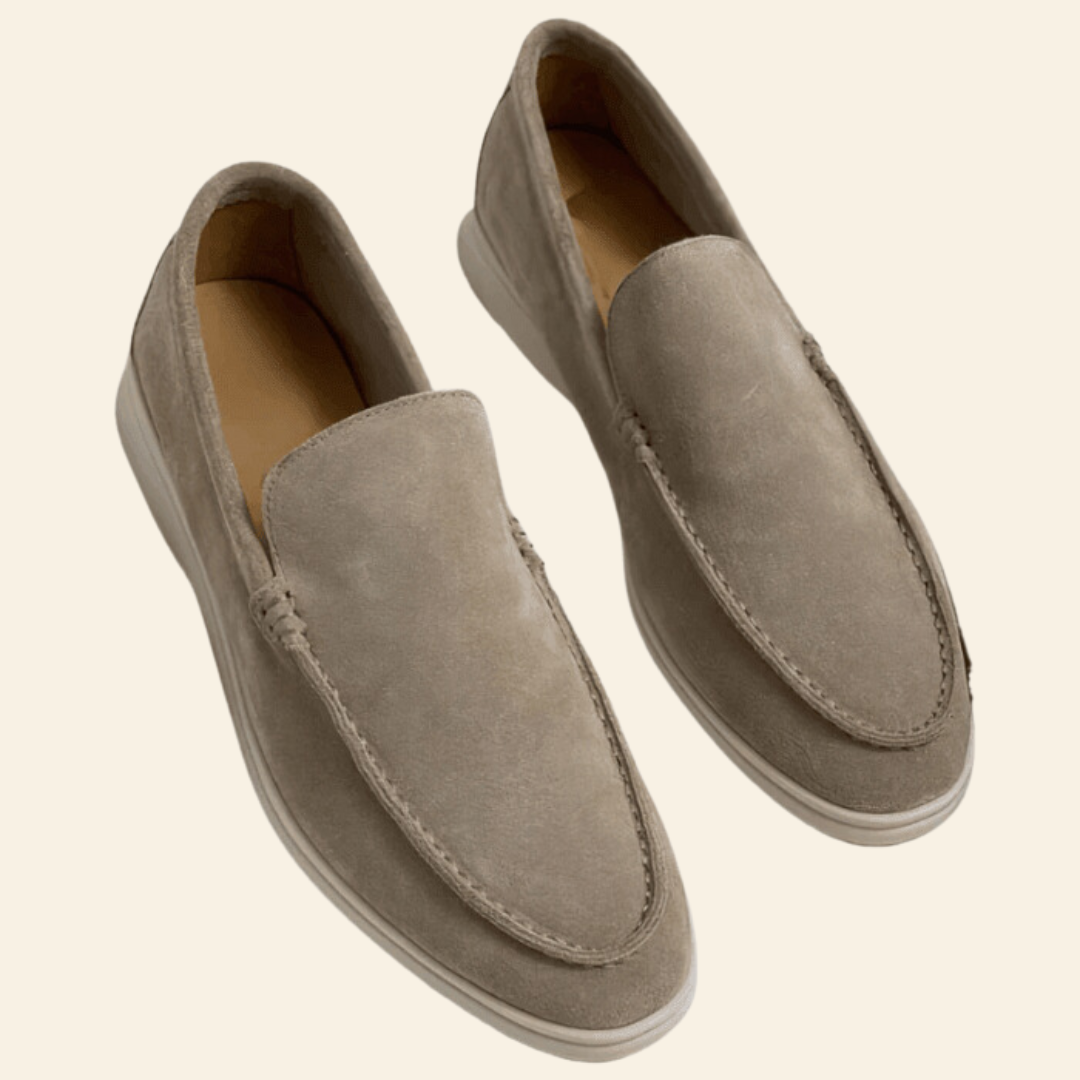 Men's Suede Loafers - Classic Comfort Slip-On | Spring - Khaki
