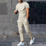 Men's Summer Set | T-Shirt and Cargo Pants - Beige