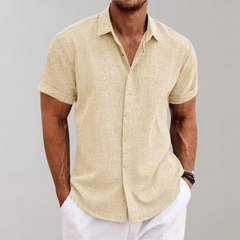 Men's Summer Shirt | Short Sleeve | Relaxed Fit - Beige