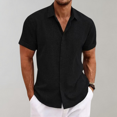 Men's Summer Shirt | Short Sleeve | Relaxed Fit - Black