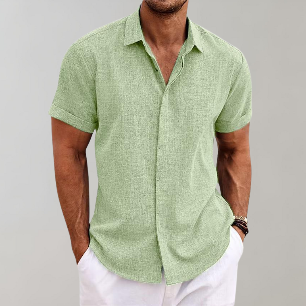 Men's Summer Shirt | Short Sleeve | Relaxed Fit - Green