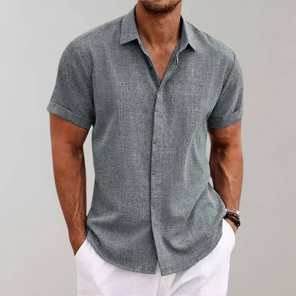 Men's Summer Shirt | Short Sleeve | Relaxed Fit - Grey