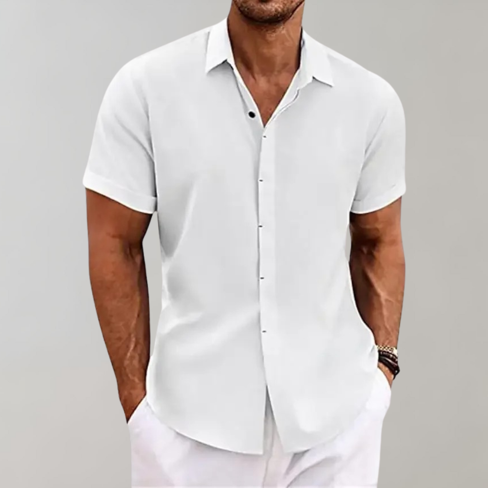Men's Summer Shirt | Short Sleeve | Relaxed Fit - White