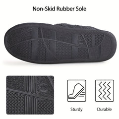 Men's Supportive Slippers with Ankle Strap - Dark Grey | Autumn