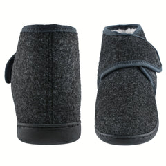 Men's Supportive Slippers with Ankle Strap - Dark Grey | Autumn