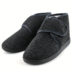 Men's Supportive Slippers with Ankle Strap - Dark Grey | Autumn - Dark Grey