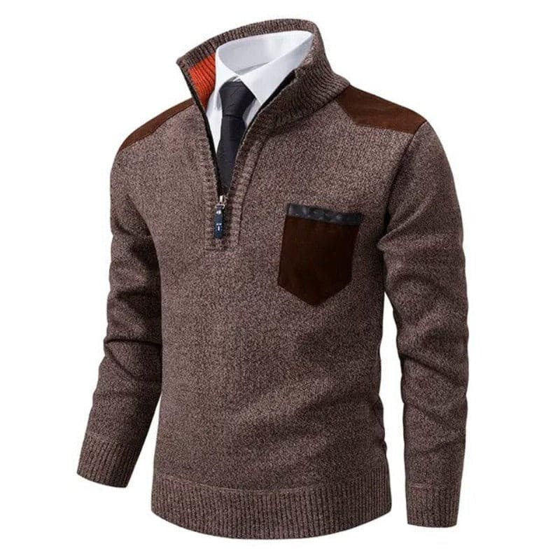 Men's Sweater | Crew Neck | Heavyweight | Winter - Brown