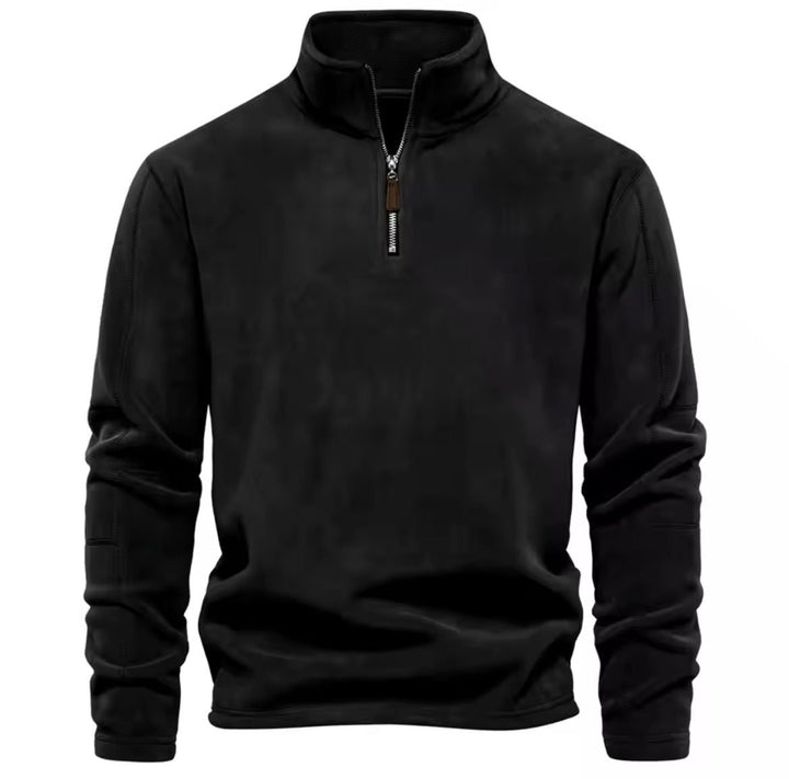 Men's Sweater | Fleece-Lined | Crew Neck | Autumn - Black