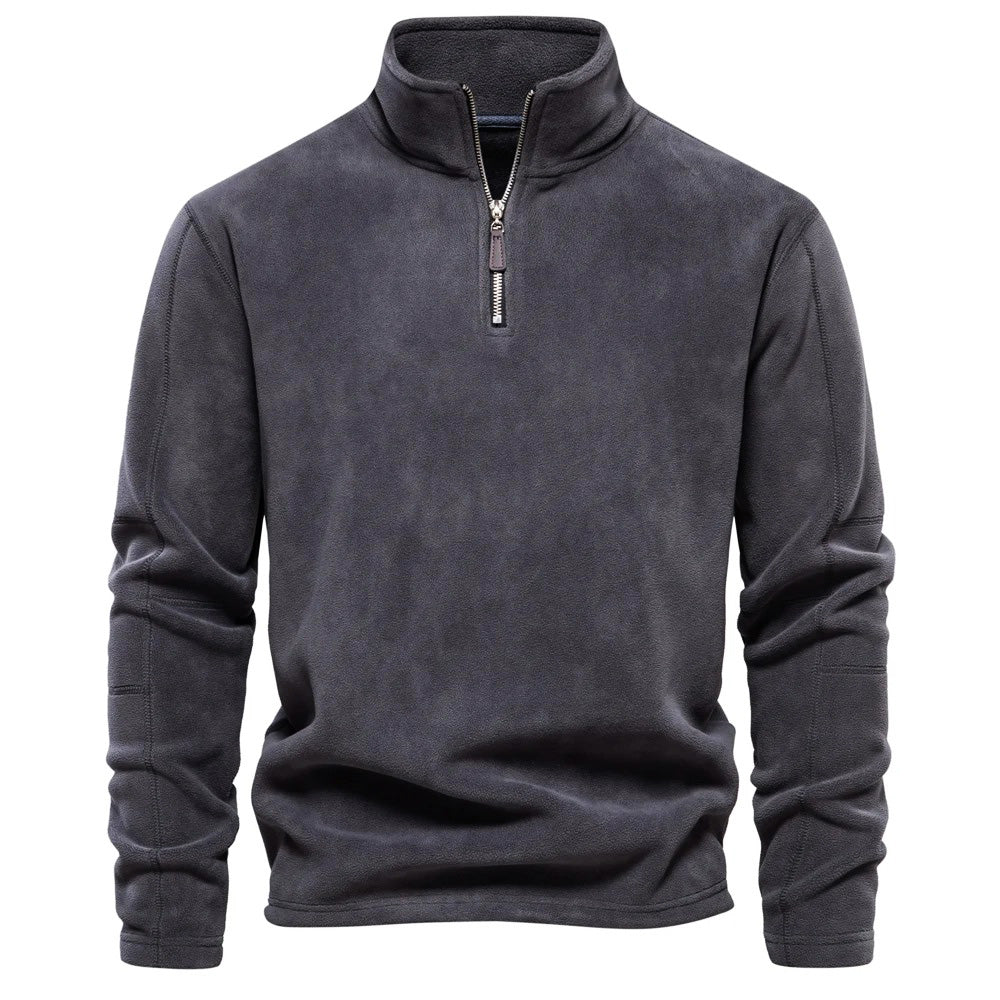 Men's Sweater | Fleece-Lined | Crew Neck | Autumn - Charcoal