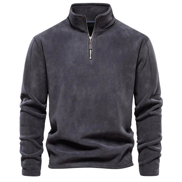 Men's Sweater | Fleece-Lined | Crew Neck | Autumn - Charcoal