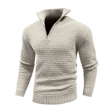 Men's Sweater | Half-Zip | Structured | Autumn - White
