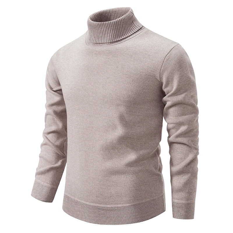 Men's Sweater | Mock Neck | Tailored | Winter - Beige