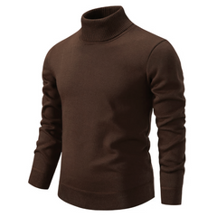 Men's Sweater | Mock Neck | Tailored | Winter - Brown