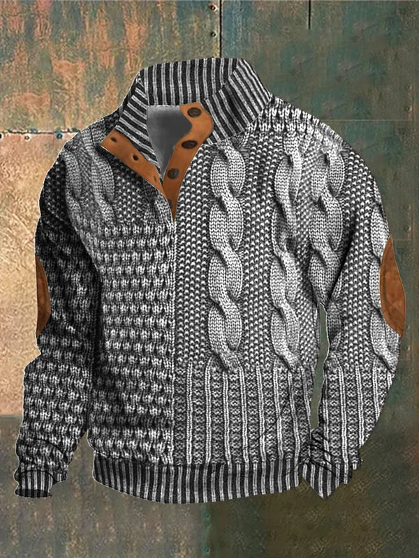 Men's Sweater | Relaxed | Crew Neck | Winter - Light Gray