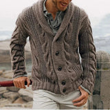 Men's Sweater | Vintage | Button Front | Winter - Brown