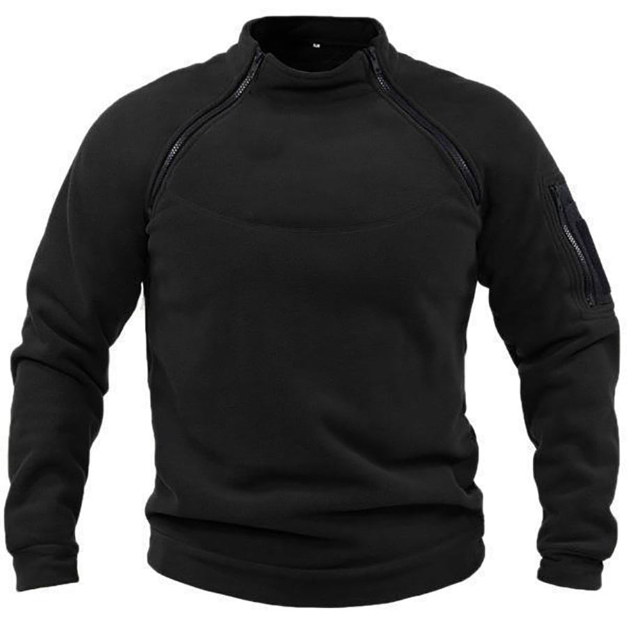 Men's Tactical Fleece Sweater - Outdoor Performance | Autumn - Black