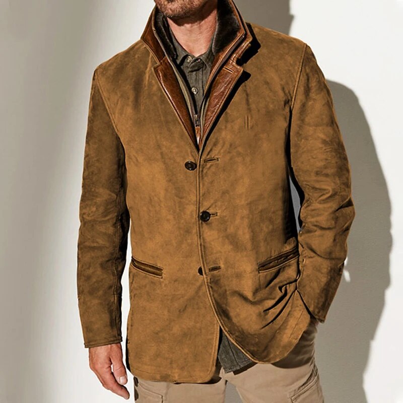 Men's Tailored Blazer | Button-Front | Spring - Brown