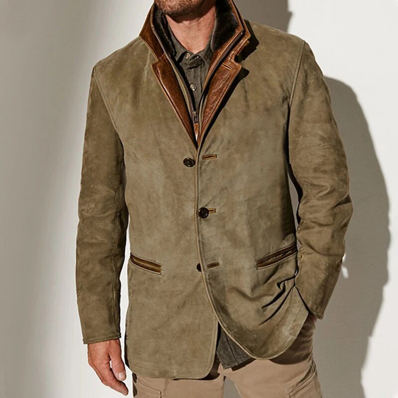 Men's Tailored Blazer | Button-Front | Spring - Khaki