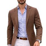Men's Tailored Knit Blazer - Notch Lapel | Autumn - Brown
