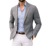 Men's Tailored Knit Blazer - Notch Lapel | Autumn - Silver
