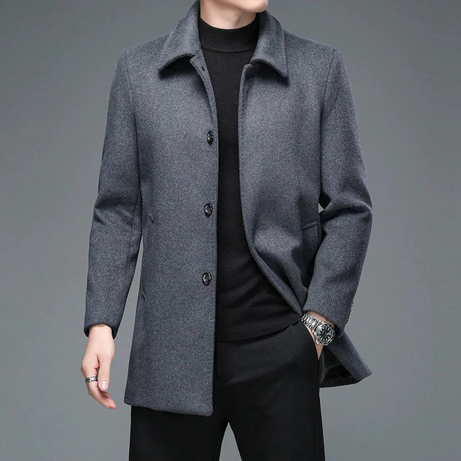 Men's Tailored Winter Coat | Navy | Winter - Gray