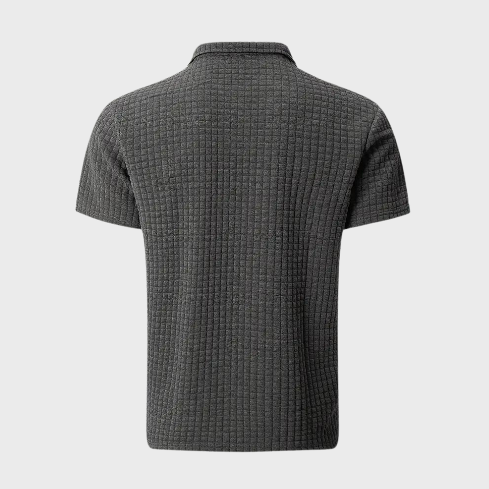 Men's Textured Polo | Subtle Check | Summer
