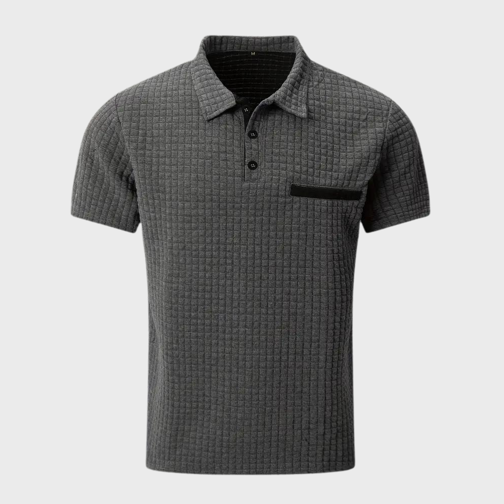 Men's Textured Polo | Subtle Check | Summer