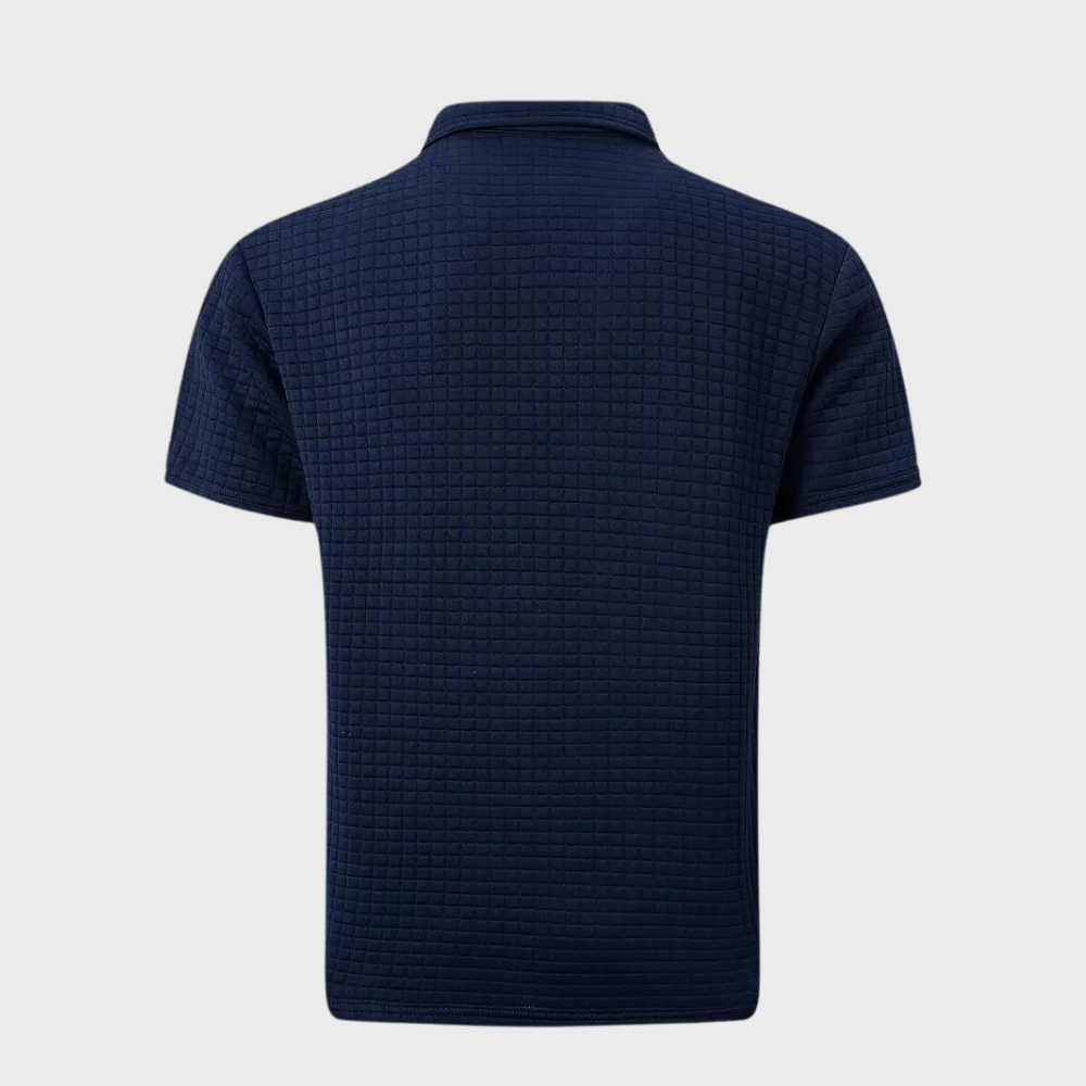 Men's Textured Polo | Subtle Check | Summer