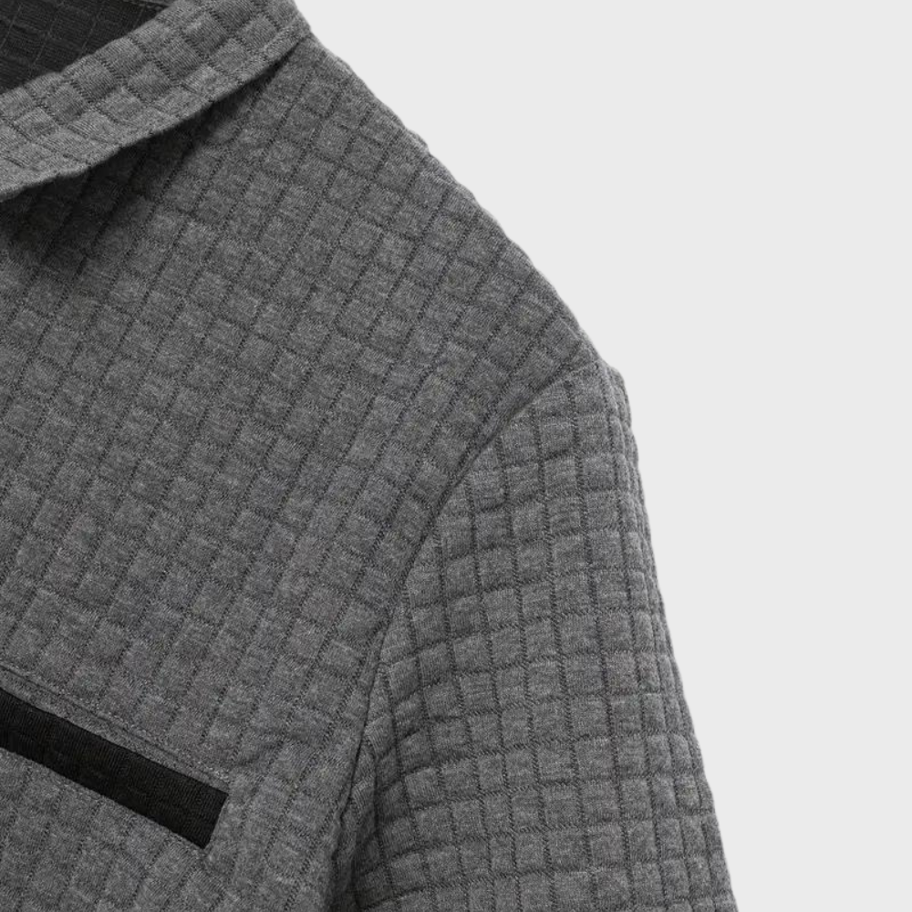Men's Textured Polo | Subtle Check | Summer