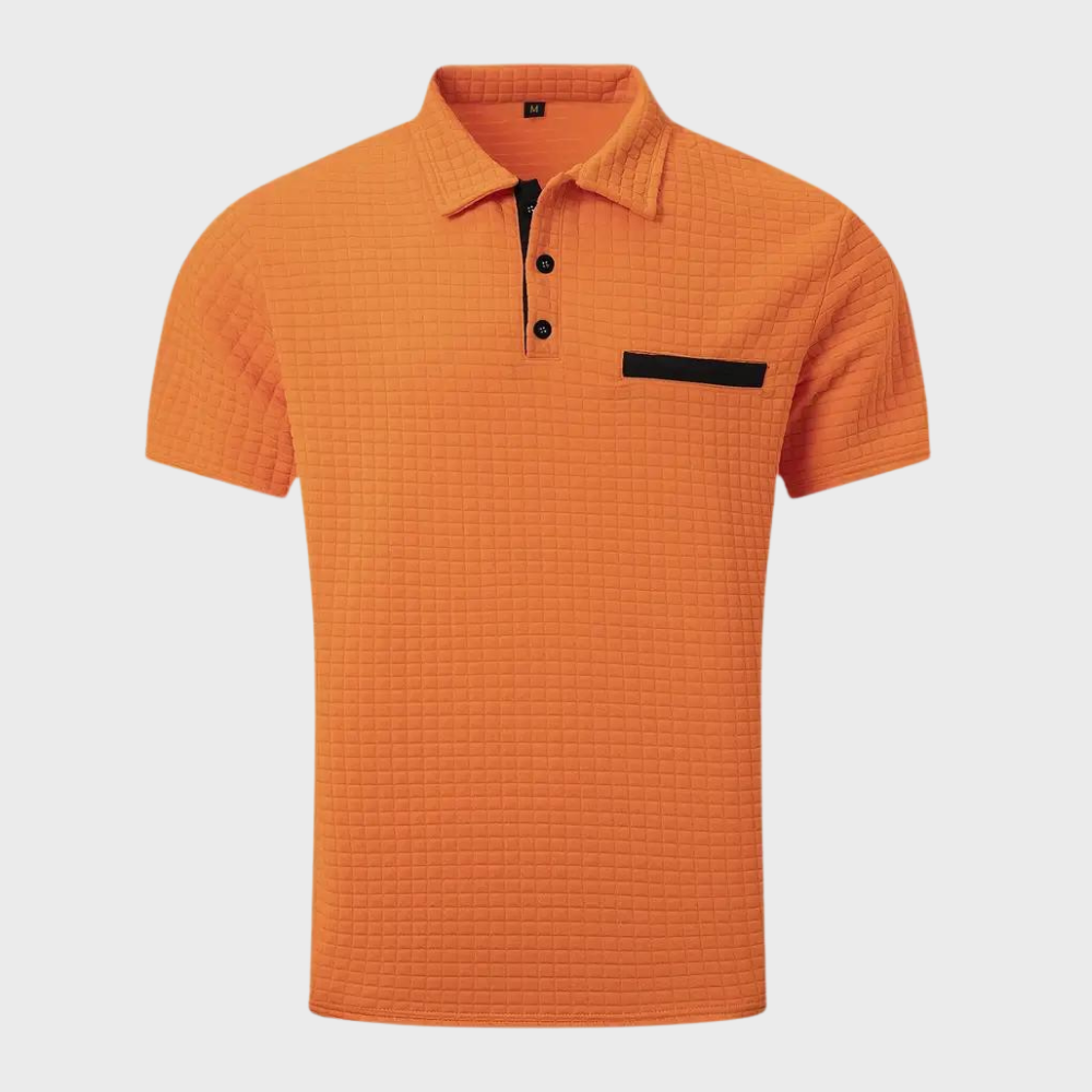 Men's Textured Polo | Subtle Check | Summer