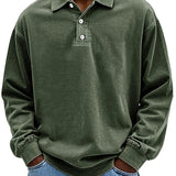 Men's Top | Long Sleeve | Denim | Autumn - Army Green