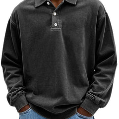 Men's Top | Long Sleeve | Denim | Autumn - Black