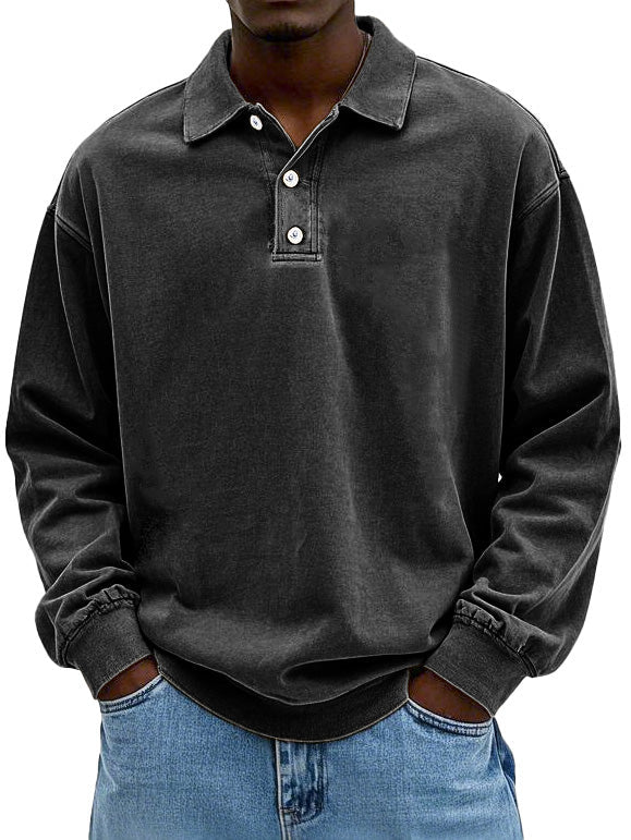 Men's Top | Long Sleeve | Denim | Autumn - Black