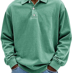 Men's Top | Long Sleeve | Denim | Autumn - Green