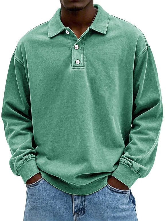 Men's Top | Long Sleeve | Denim | Autumn - Green