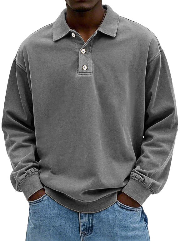 Men's Top | Long Sleeve | Denim | Autumn - Grey