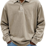 Men's Top | Long Sleeve | Denim | Autumn - Khaki