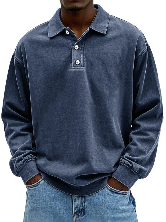 Men's Top | Long Sleeve | Denim | Autumn - Navy
