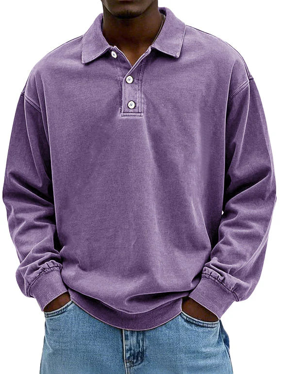 Men's Top | Long Sleeve | Denim | Autumn - Purple