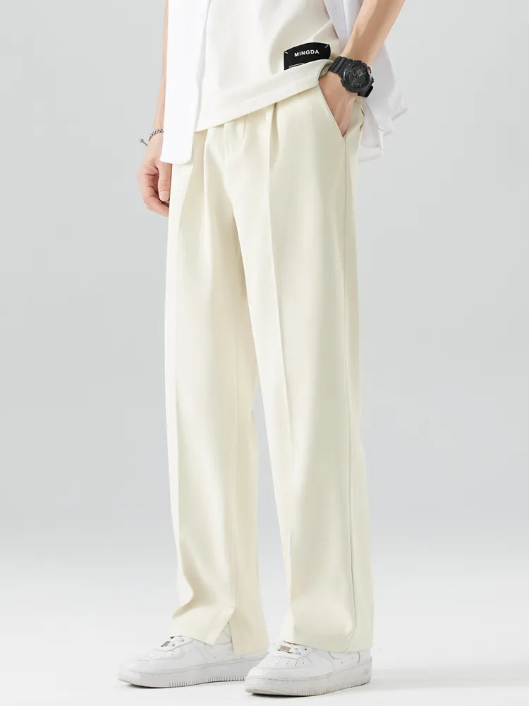 Men's Trousers | Wide Leg | Straight Cut | Tailored | Fall - White