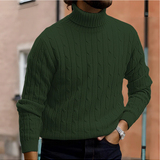 Men's Turtleneck | Ribbed Knit | Classic Style | Winter - Green